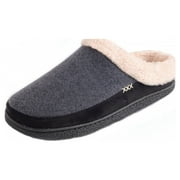 Alpine Swiss Mens Memory Foam Clog Slippers Fleece Fuzzy Slip On House Shoes GRY 6-7