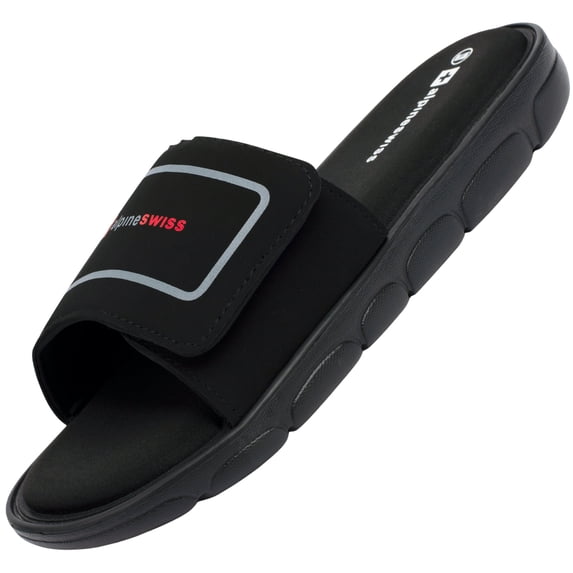 Alpine Swiss Gabe Cloud Slide Sandals For Men Shock-Absorbing Foam Insole With Arch Support, Adjustable Strap, Waterproof Anti-Slip Mens Slides For Recovery Gym Daily Wear