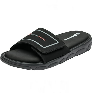 Alpine Swiss Gabe Men Slide Sandals Shock-absorbing foam Insole for Arch Support Adjustable Strap Athletic Sandals Anti-Slip Traction EVA Foam Outsole