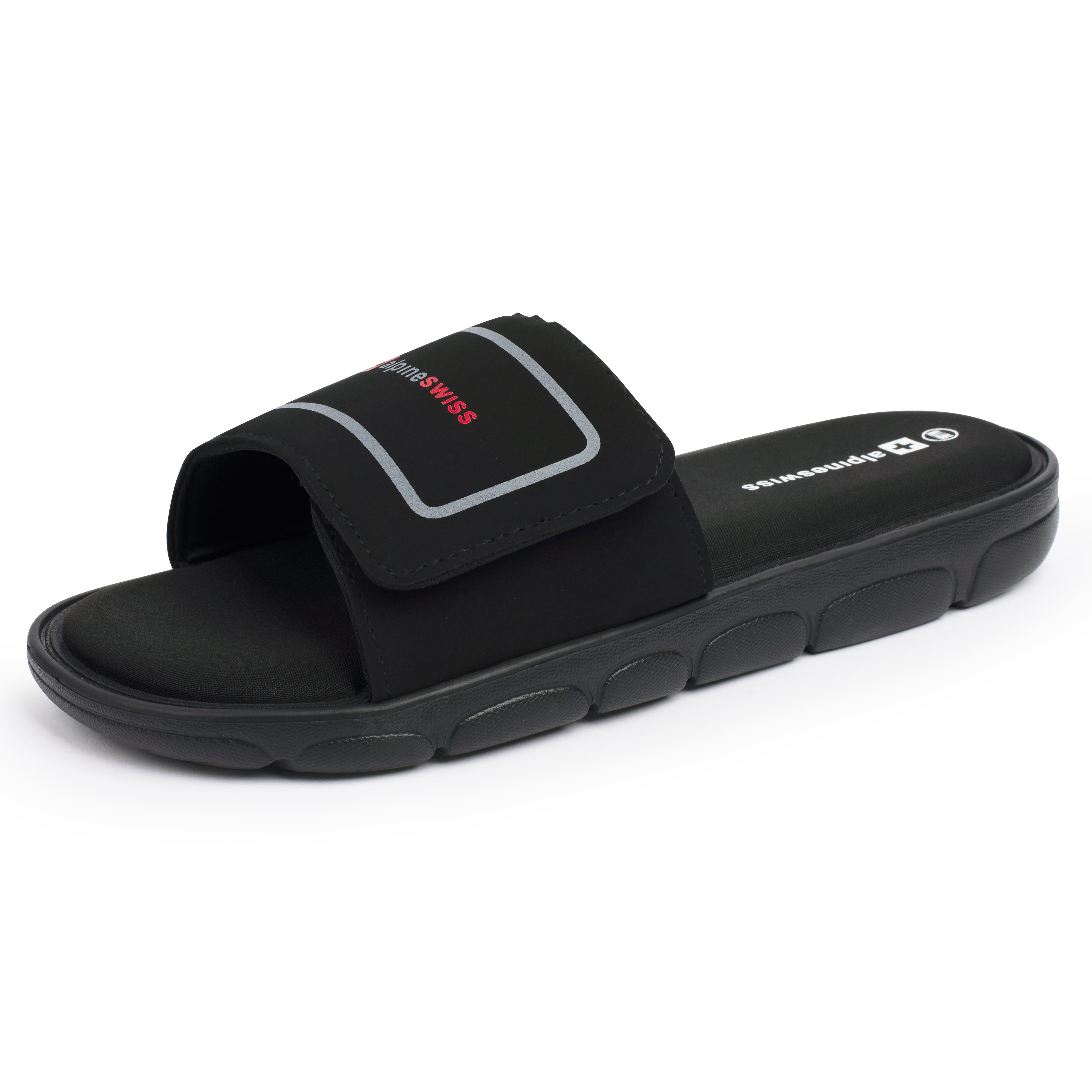 Alpine Swiss Men's Slide Sandals with Shock-Absorbing Foam Insole