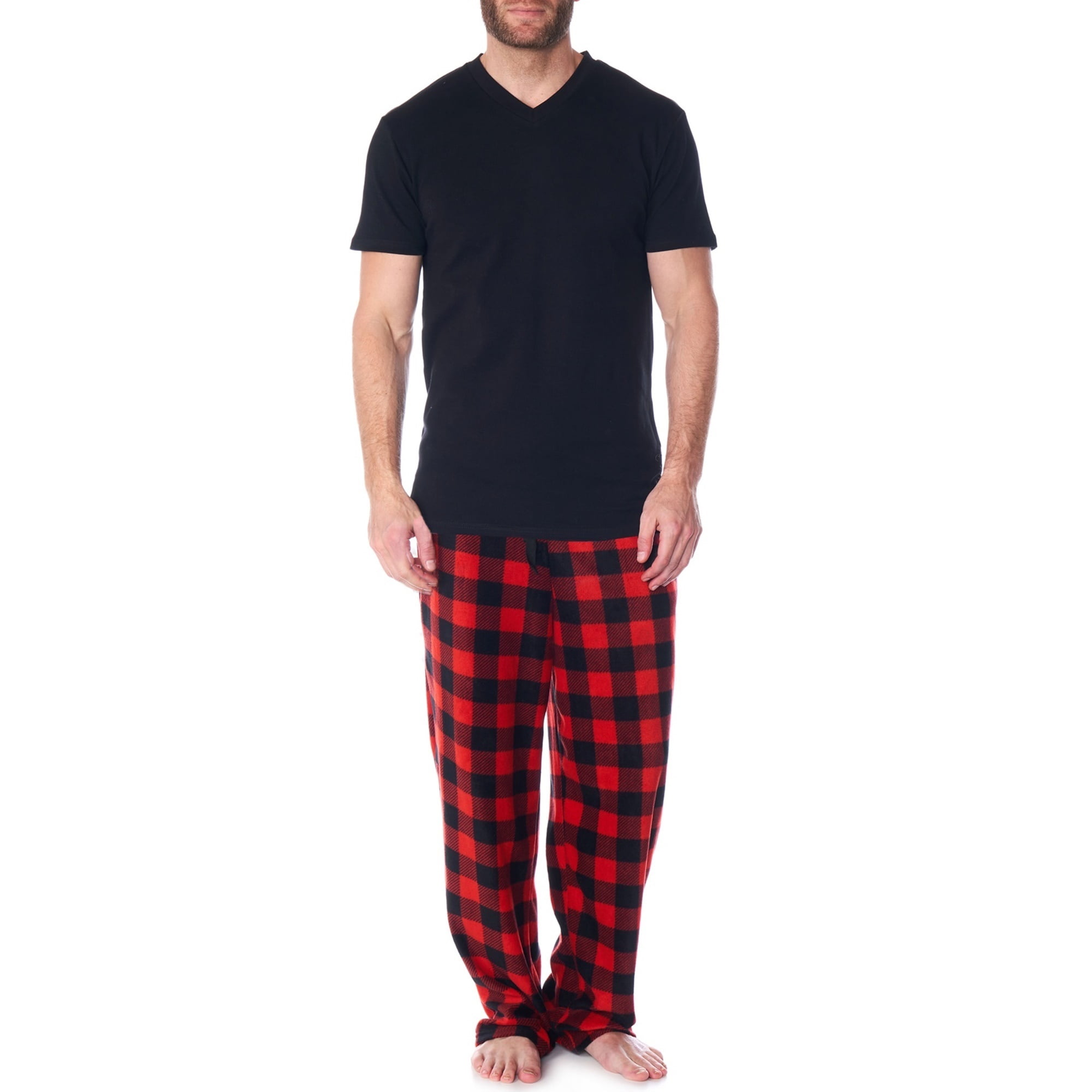 Alpine Swiss Mens Pajama Set Cotton Top Flannel Fleece Pants PJ Lounge ...
