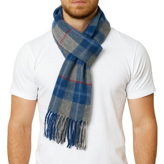 Alpine Swiss Mens Scarf Soft Knit Winter Scarves Plaid Striped or Solid Neck Covering Long Warm Stylish
