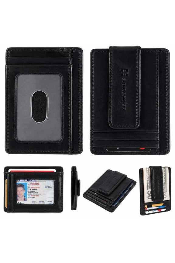 Mens RFID Safe Magnetic Money Clip Wallet Slim Front Pocket Wallet