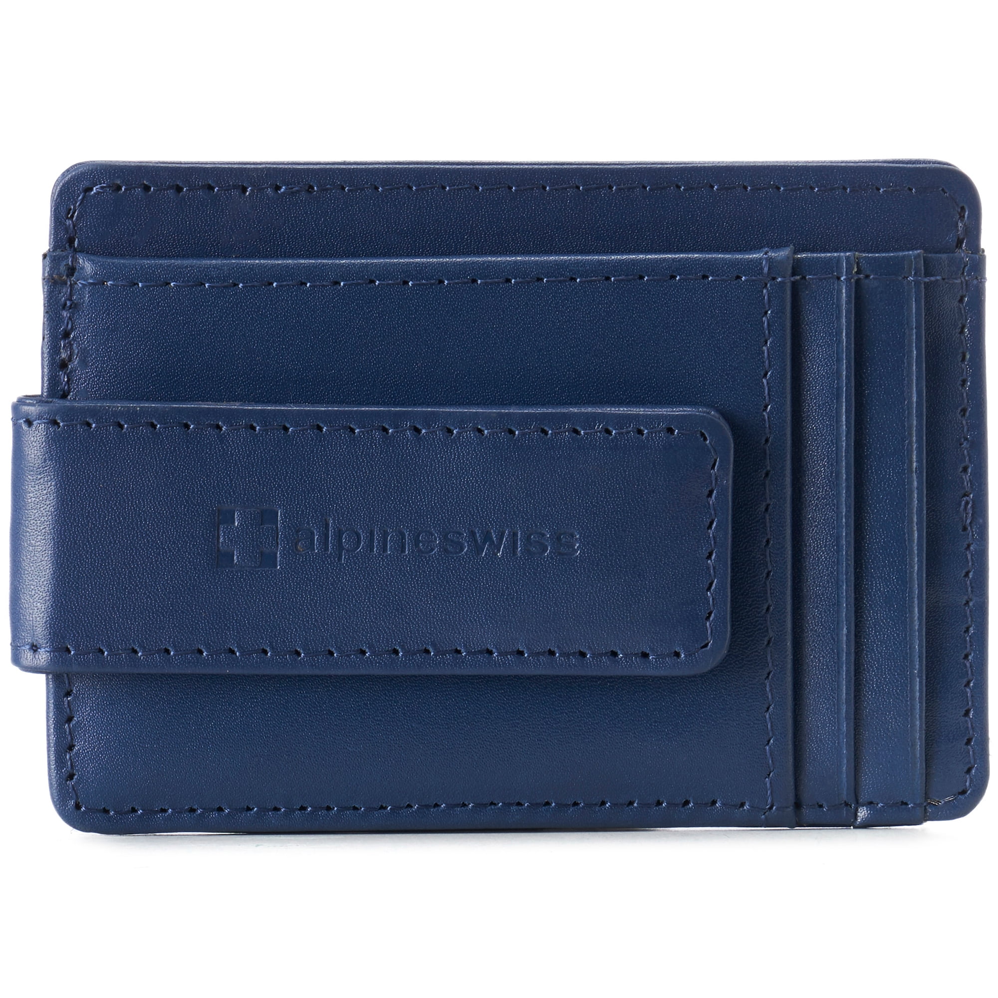 Alpine Swiss Harper Mens RFID Slim Front Pocket Wallet Magnetic Money Clip  ID Card Holder Leather Olive