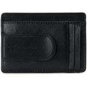 ALPINE SWISS Mens RFID Money Clip Leather Minimalist Wallet Card Case ID Window