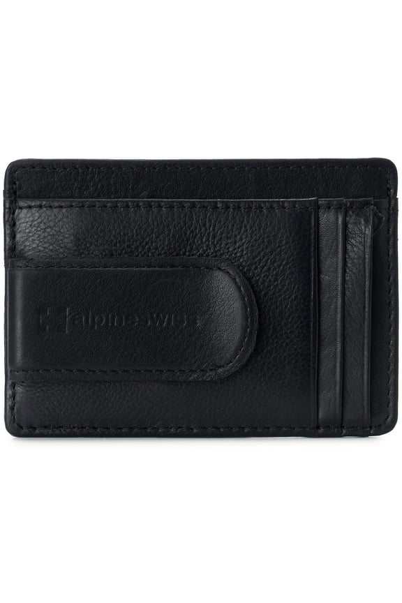 Mens RFID Money Clip Leather Minimalist Wallet Card Case ID Window