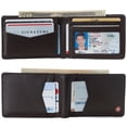 thumbnail image 1 of Alpine Swiss Delaney Slim Bifold Wallet | Front Pocket Wallet | 8 Card Slots ID Window | Outside Card Slot| RFID Protected Premium Leather | Gift Box Smooth Brown, 1 of 7