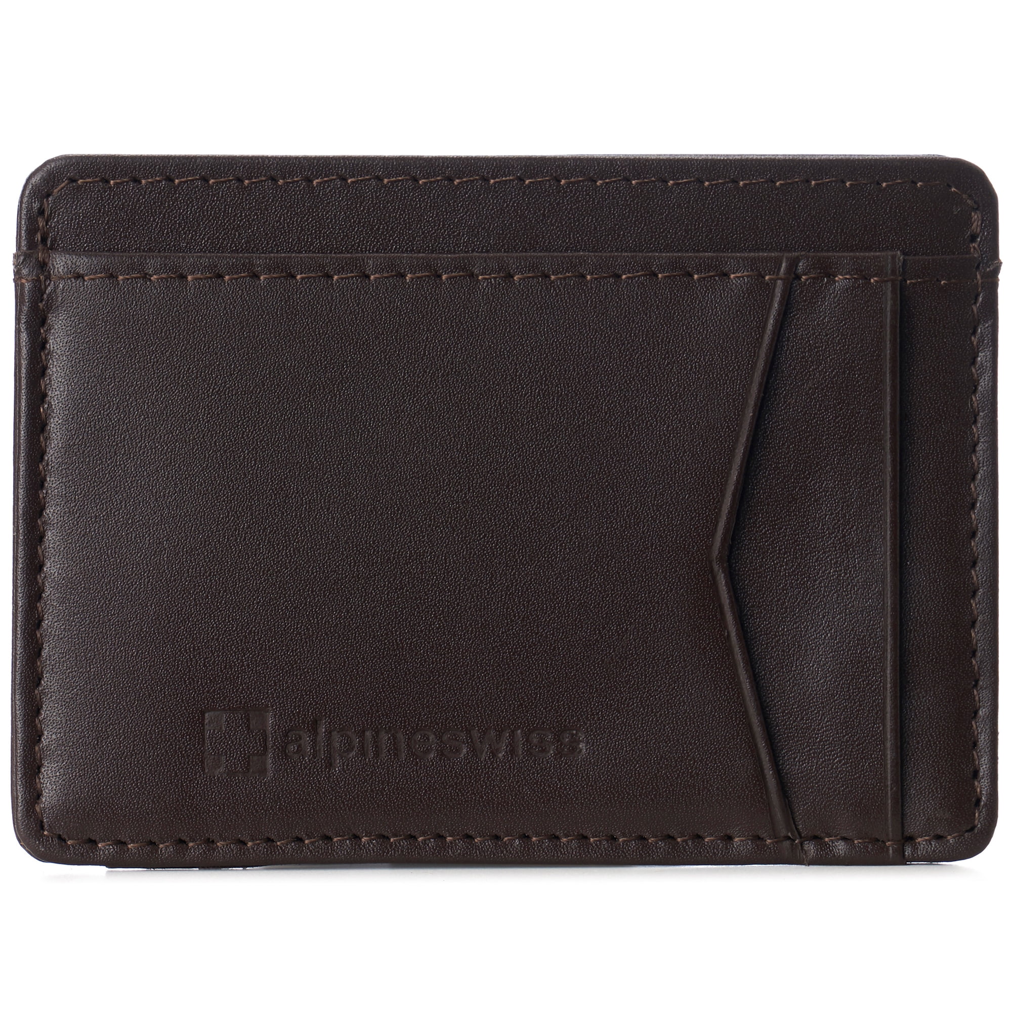 Alpine Swiss Men RFID Safe Minimalist Front Pocket Wallet Leather Thin ...