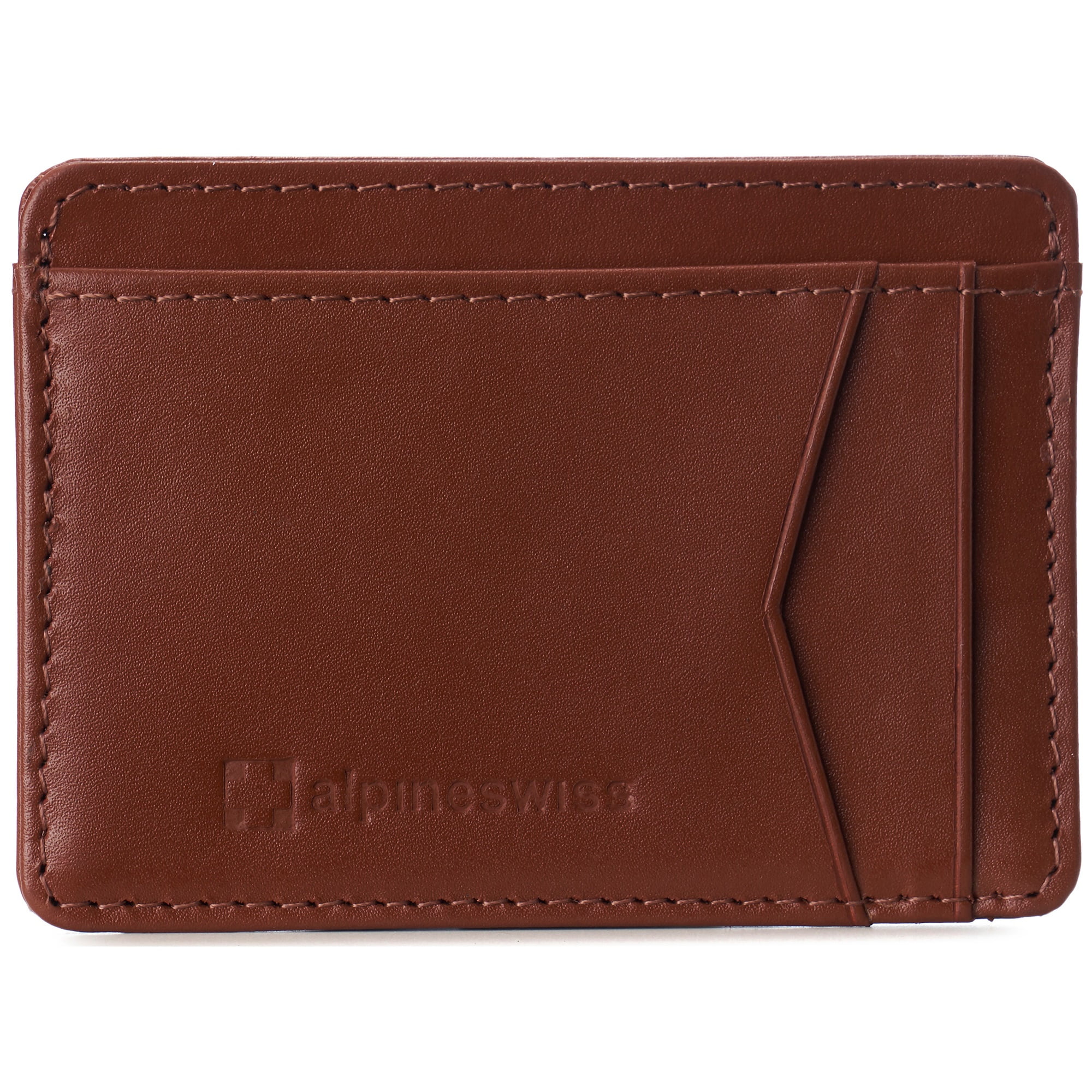 Alpine Swiss Men RFID Safe Minimalist Front Pocket Wallet Leather Thin ...