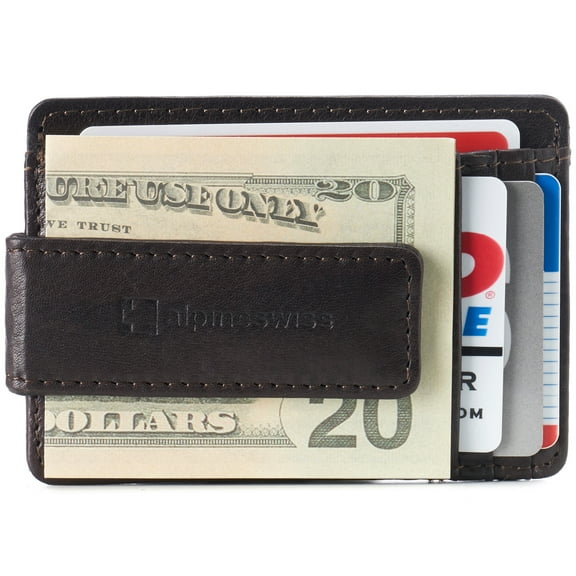 Alpine Swiss Mens RFID Safe Magnetic Money Clip Wallet Slim Front Pocket Wallet