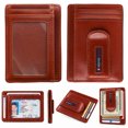 thumbnail image 1 of Alpine Swiss Mens RFID Money Clip Leather Minimalist Wallet Card Case ID Window, 1 of 8