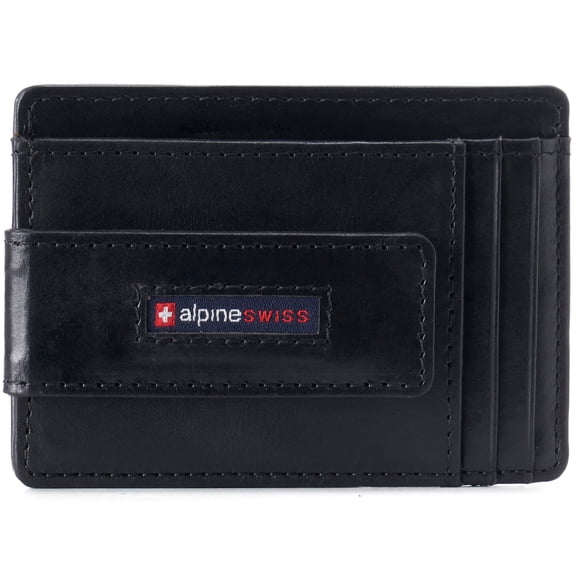 Alpine Swiss Mens RFID Safe Magnetic Money Clip Wallet Slim Front Pocket Wallet
