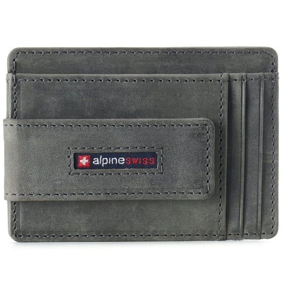 Alpine Swiss Mens RFID Safe Magnetic Money Clip Wallet Slim Front Pocket Wallet