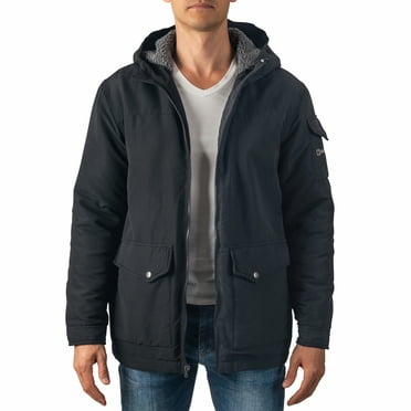Alpine Swiss Mens Sherpa Lined Parka Hooded Winter Coat Cargo Utility Jacket