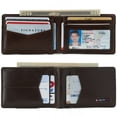 thumbnail image 1 of Alpine Swiss Delaney Slim Bifold Wallet | Front Pocket Wallet | 8 Card Slots ID Window | Outside Card Slot| RFID Protected Premium Leather | Gift Box Glossy Brown, 1 of 7