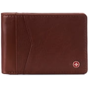 Alpine Swiss Delaney Slim Bifold Wallet | Front Pocket Wallet | 8 Card Slots ID Window | Outside Card Slot| RFID Protected Premium Leather | Gift Box