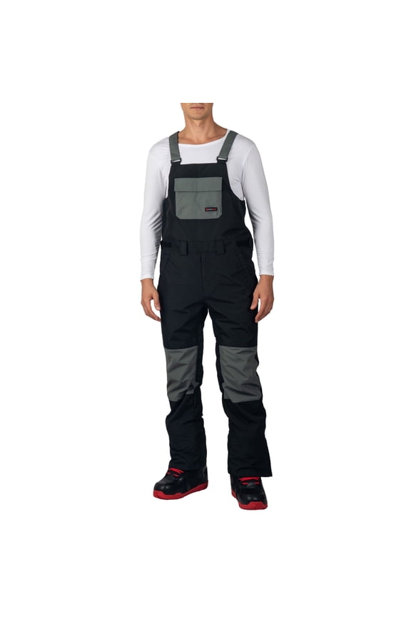 Mens Snow Bib 10K Waterproof Ski Overalls Insulated Snowboard Pants Windproof Outdoor Winter Sports BLK LRG