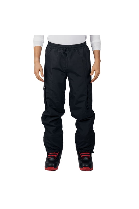 Mens Snowboard Pants 10K Waterproof Insulated Cargo Ski Pants Breathable Winter Snow Sport Outdoor Pant BLK XL