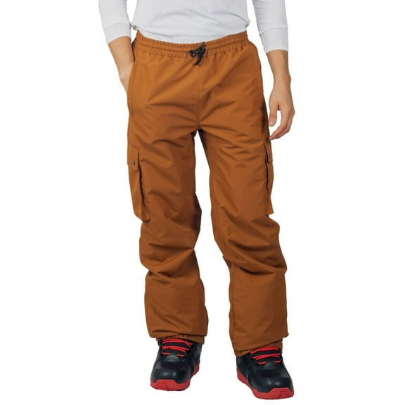 Alpine Swiss Mens Snowboard Pants 10K Waterproof Insulated Cargo Ski Pants Breathable Winter Snow Sport Outdoor Pant TAN XL