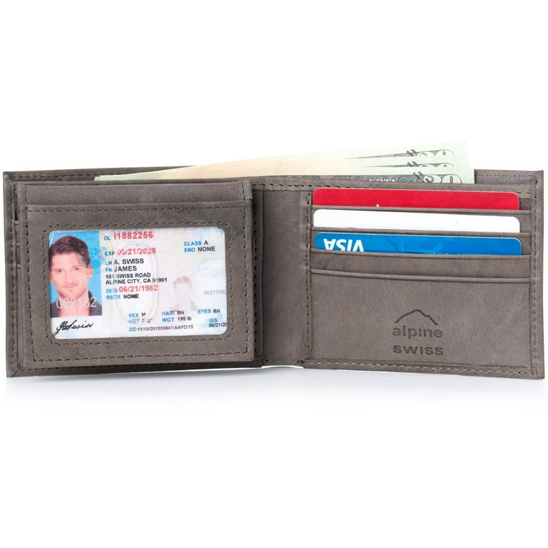 Alpine Swiss Genuine Leather Thin Business Card Case Minimalist Wallet -  Alpine Swiss