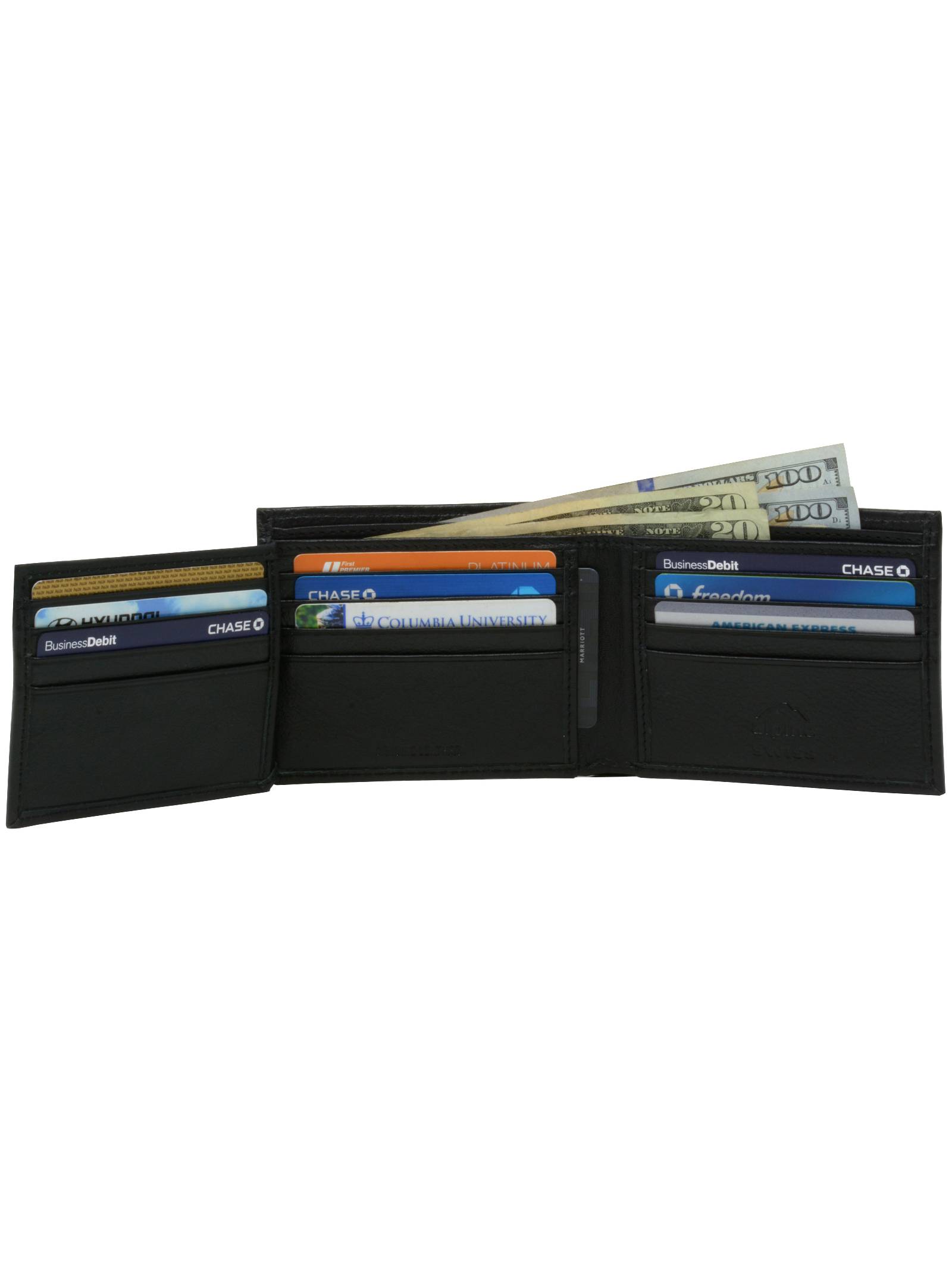 Alpine Swiss Mens Wallet Real Leather Flipout Hybrid Bifold Trifold ID Card Case - image 1 of 7