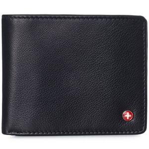 Alpine Swiss Spencer Men's Leather Bifold Wallet with RFID Protection, Black