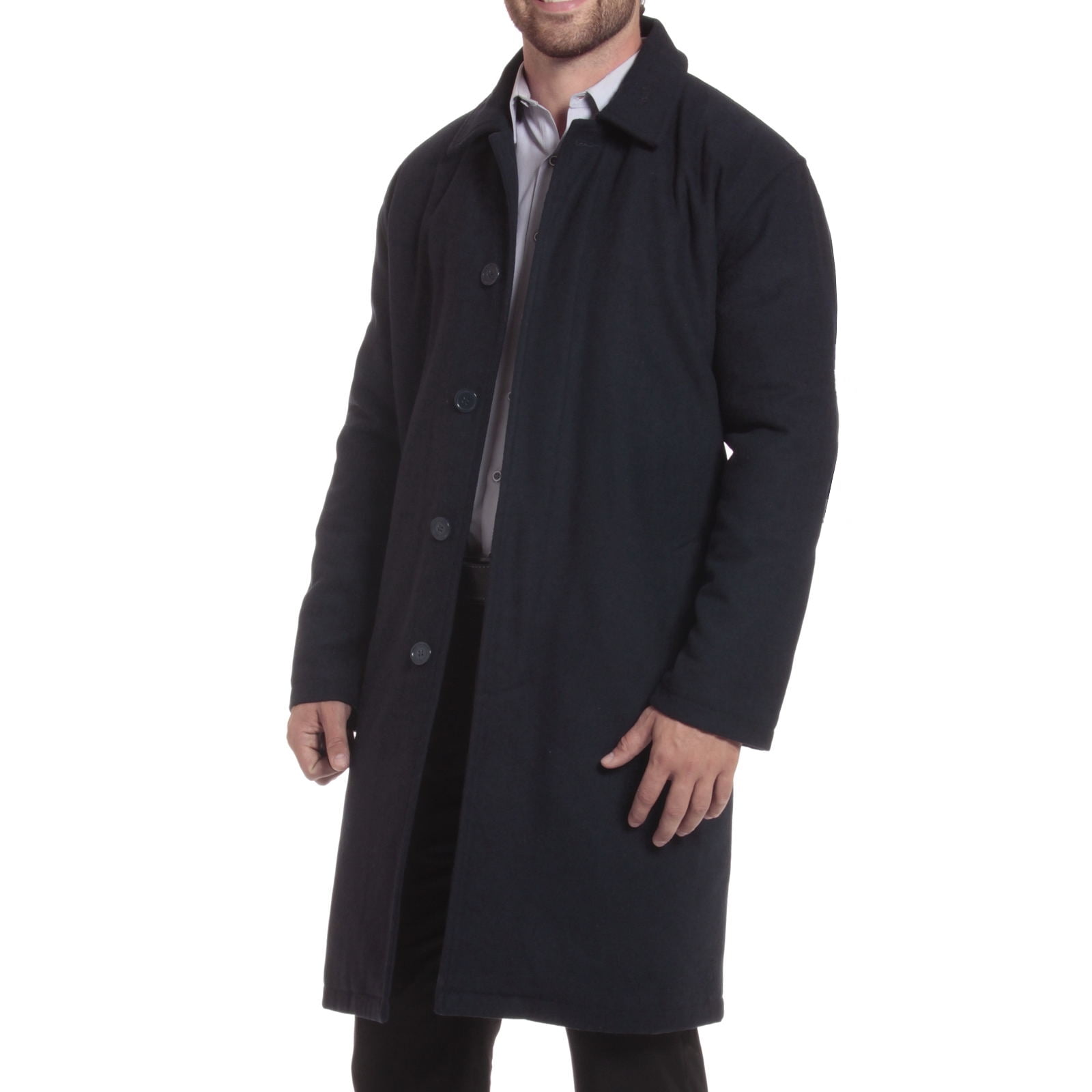 Alpine Swiss Mens Zach Knee Length Jacket Top Coat Trench Wool Blend ...