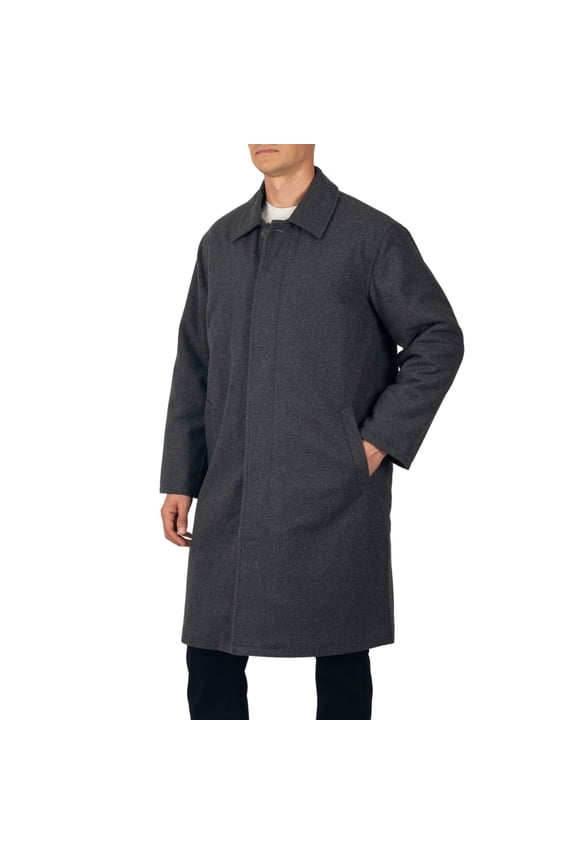 Mens Zach Knee Length Jacket Top Coat Trench Wool Blend Overcoat