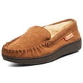 thumbnail image 1 of Alpine Swiss Moccasin Slipper Genuine Suede and Faux Shearling Lining, Chestnut, Men, 1 of 9