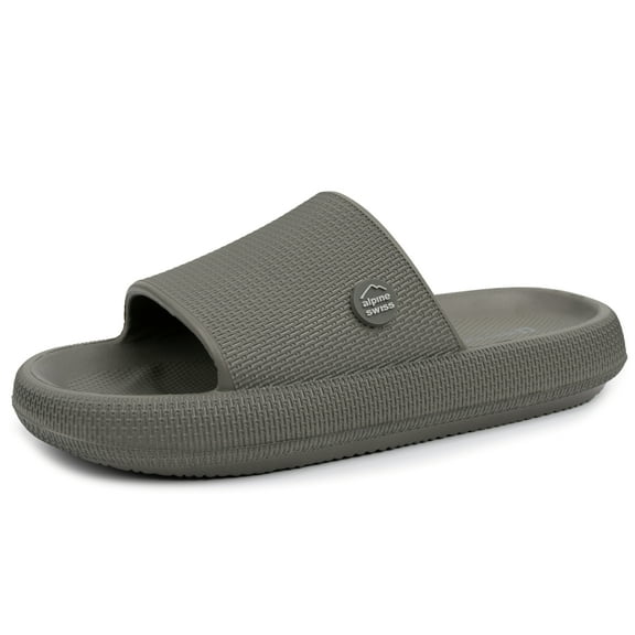 Alpine Swiss Omar Mens Slides Pillow Slippers Ultra Cushioned Cloud Slide Sandal