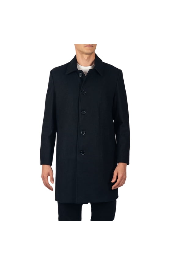 Orson Mens Wool Blend Top Coat Winter Car Coat Long Tailored Jacket