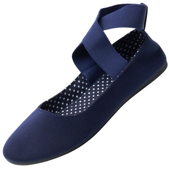 Alpine Swiss Peony Ballet Flats Shoes For Women Elastic Ankle Strap Flats Round Closed-Toe Slip On Loafers Padded for Comfort Runs Small