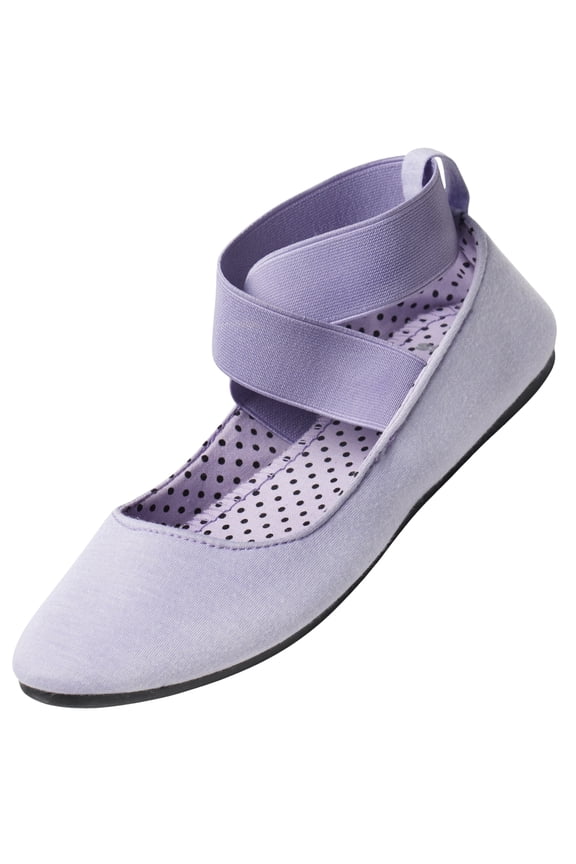 Peony Ballet Flats Shoes For Women Elastic Ankle Strap Flats Round Closed-Toe Slip On Loafers Padded for Comfort Runs Small