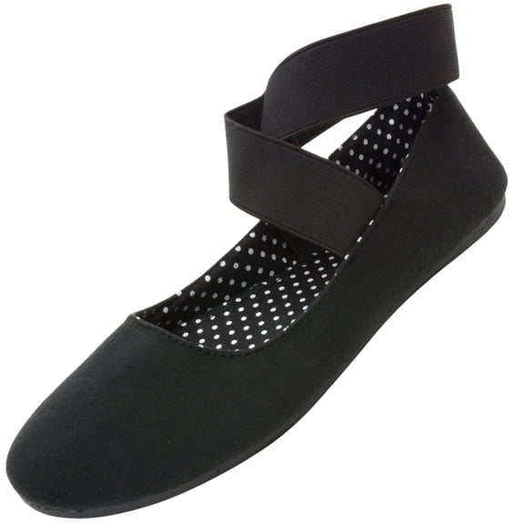 Alpine Swiss Peony Ballet Flats Shoes For Women Elastic Ankle Strap Flats Round Closed-Toe Slip On Loafers Padded for Comfort Runs Small