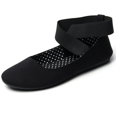 Alpine Swiss Peony Ballet Flats Shoes For Women Elastic Ankle Strap Flats Round Closed-Toe Slip On Loafers Padded for Comfort Runs Small