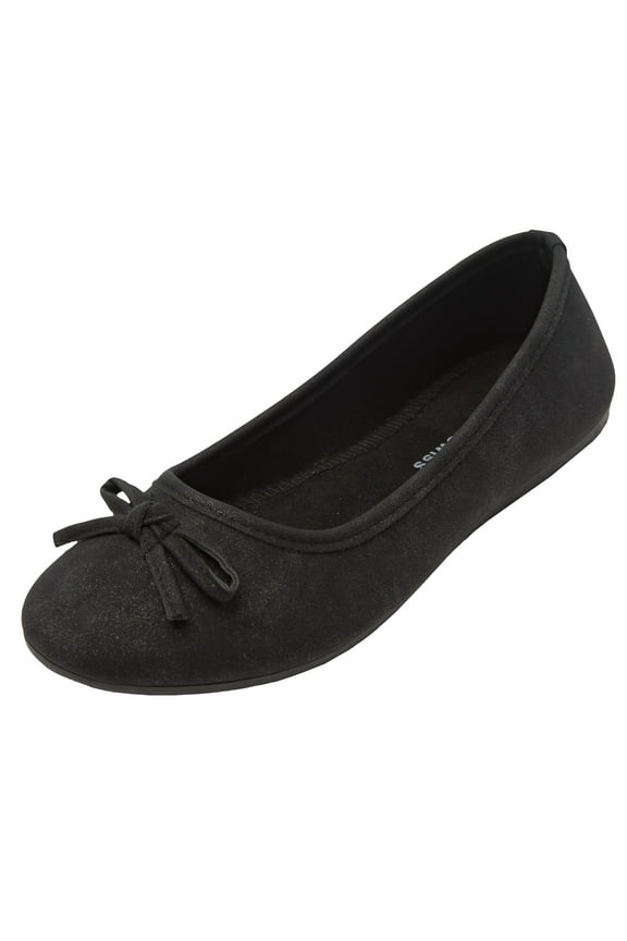 Polly Womens Ballet Flats RUNS SMALL Vegan Leather Slip On Round Toe Shoes with Bow Comfortable Cushioned Work Casual Dress Flats