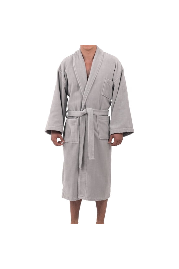 Pure Cotton Men Terry Cloth Bathrobe Super Absorbent Hotel Spa Robe