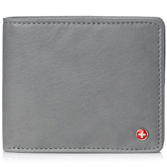 Alpine Swiss RFID Mens Wallet Deluxe Capacity Hybrid Bifold Flipout ID Window