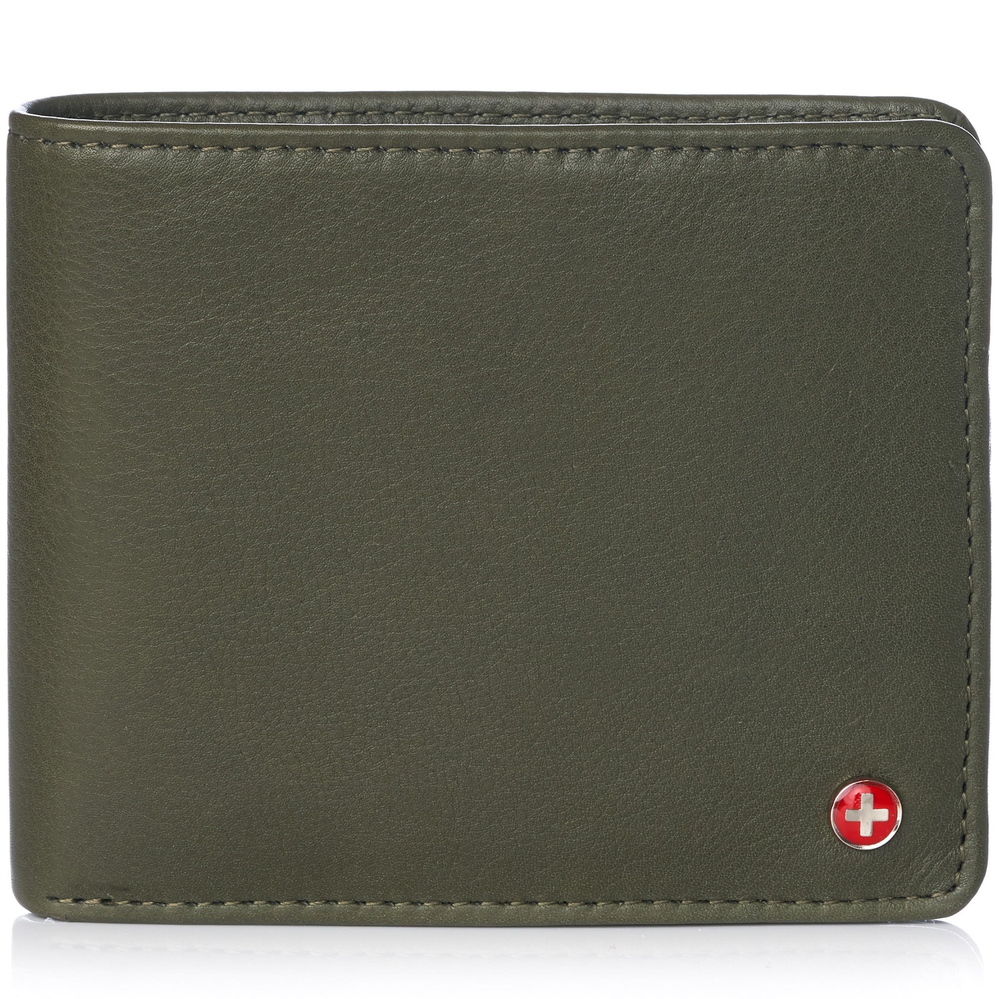 alpine swiss Portafoglio uomo Nolan in pelle con protezione RFID centrale Flip Commuter Bifold viene fornito in confezione regalo Tan