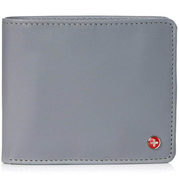 Alpine Swiss RFID Mens Wallet Deluxe Capacity Hybrid Bifold Flipout ID Window