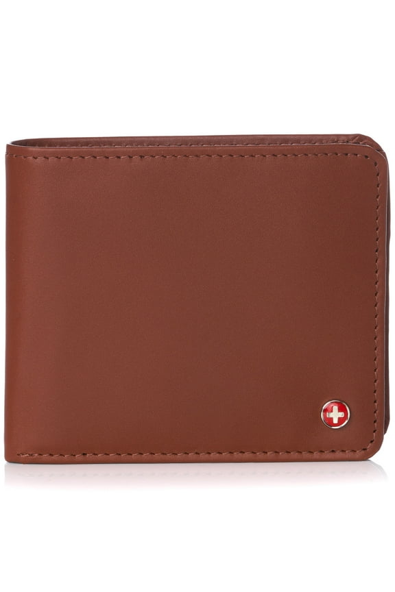 RFID Mens Wallet Deluxe Capacity Passcase Bifold Two Bill Sections