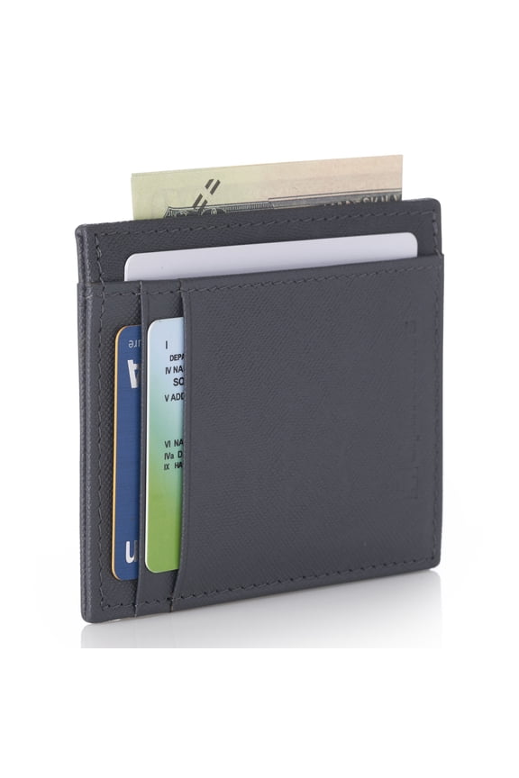 Mens RFID Wallet | Slim Minimalist Front Pocket ID Card Case | Genuine Leather | 4 Card Slots | RFID Blocking