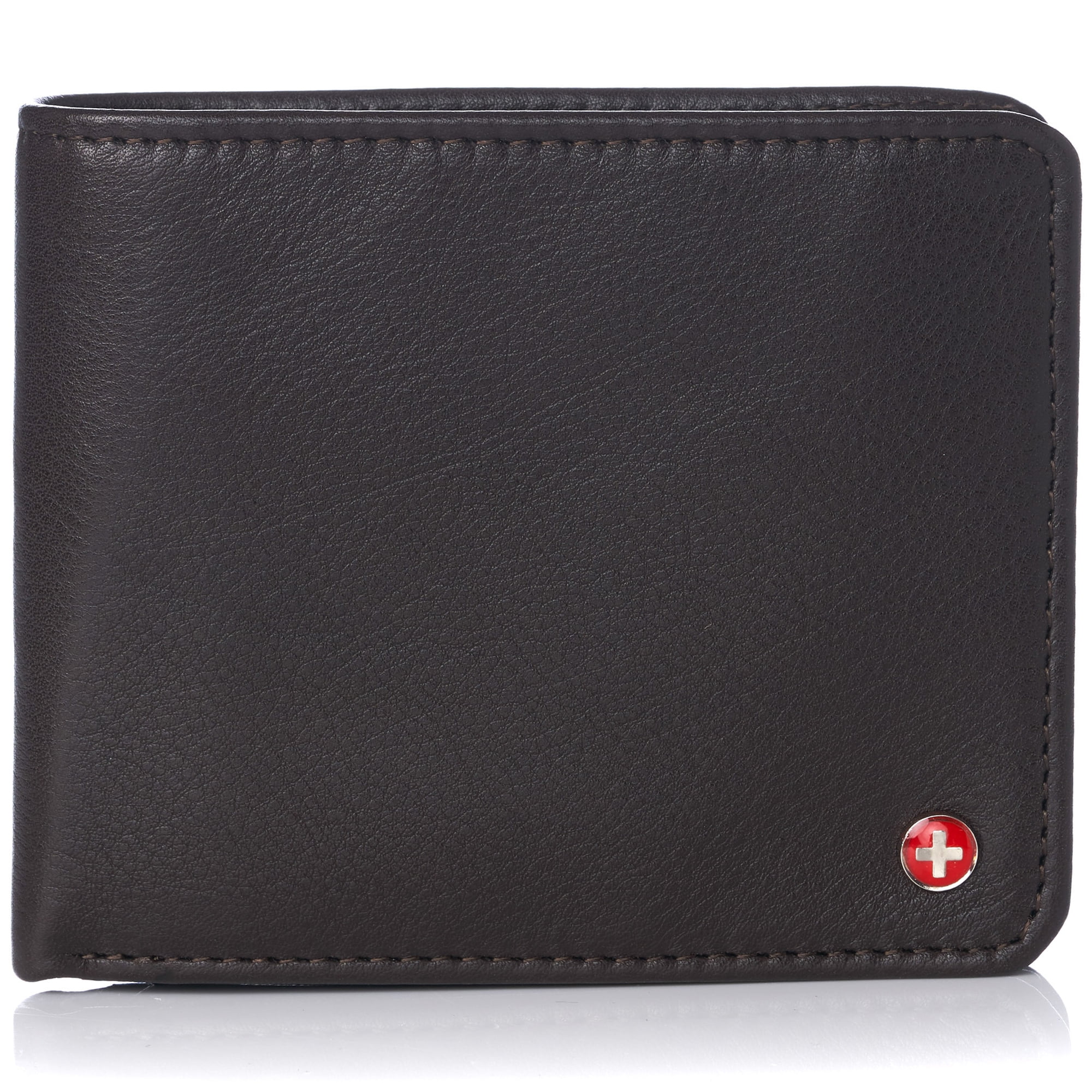 Alpine Swiss RFID Safe Mens Leather Wallet Deluxe Capacity Coin Pocket ...