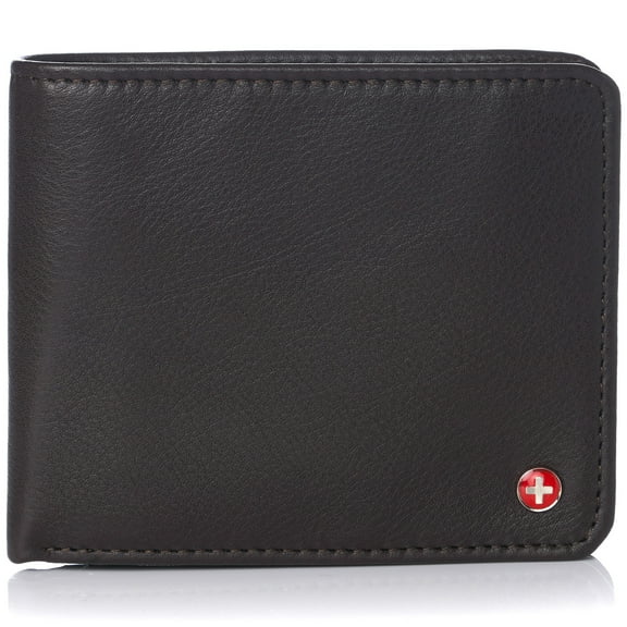 Alpine Swiss RFID Safe Mens Leather Wallet Deluxe Capacity Coin Pocket Bifold