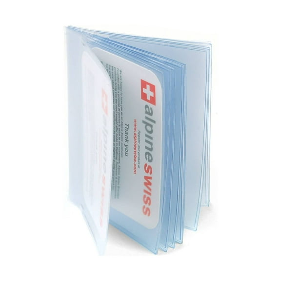 Alpine Swiss SET OF 2 Clear Plastic Wallet Inserts 12 Pages Picture Card Holder
