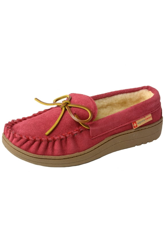 Sabine Women's Genuine Leather Suede Moccasin Slippers House Shoes