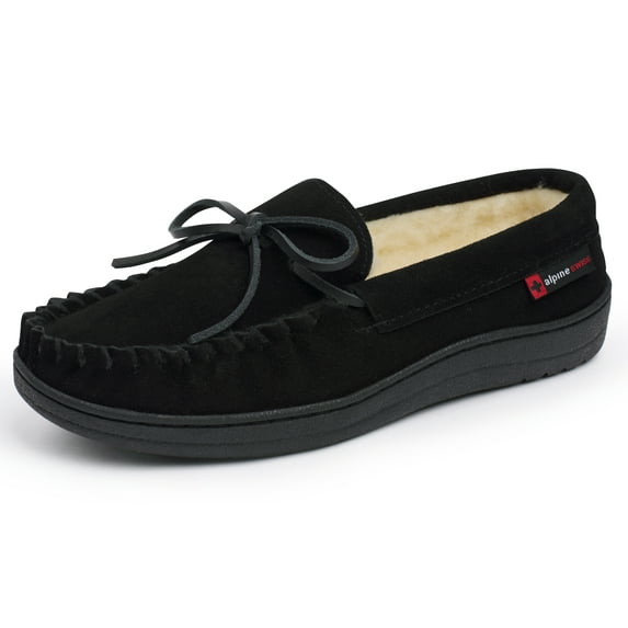 Alpine Swiss Sabine Women's Genuine Leather Suede Moccasin Slippers House Shoes