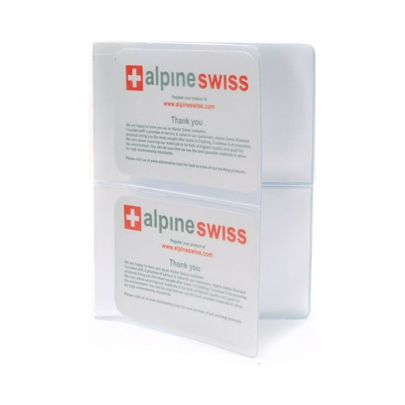 Alpine Swiss Set of 2 Hipster Wallet Plastic Inserts 6 Page Picture Card Holders