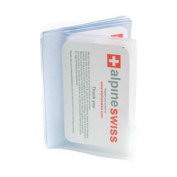 Alpine Swiss Set of 2 Plastic Wallet Inserts 6 Page Card Holder Picture Windows