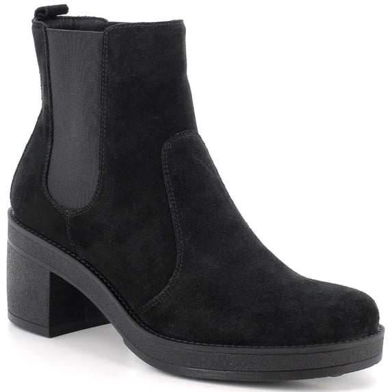 Alpine Swiss Sofia Womens Suede Chelsea Boots Made in Italy Block Heel Ankle Booties